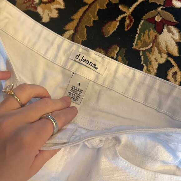 D. Jeans - White Recycled Twill High Waist Ankle Pants - Picture 3 of 4